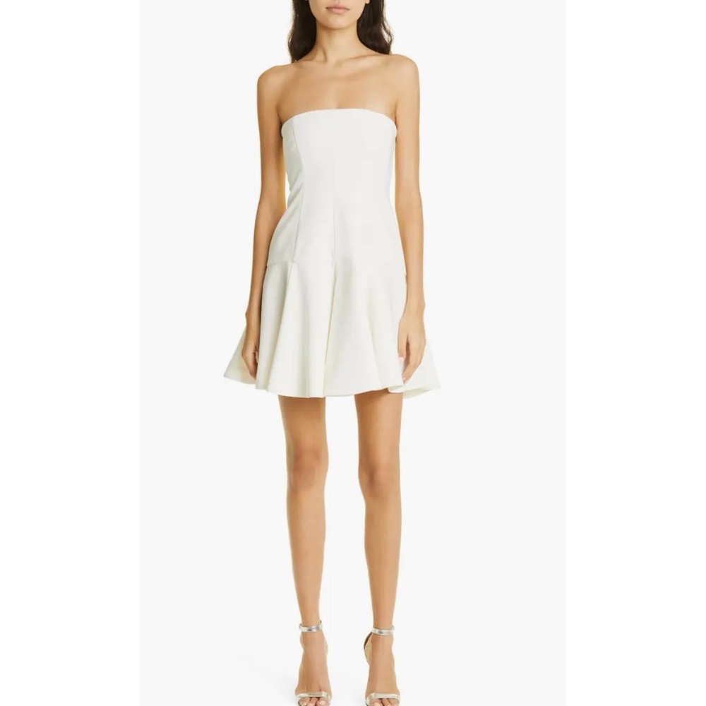 New! Cinq a Sept Arleen Strapless Mini Dress in Ivory Sz 10 $495